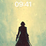 Silhouetted Flame Wallpaper with Ashen Drift wallpaper for iPhone, iPad & Mac