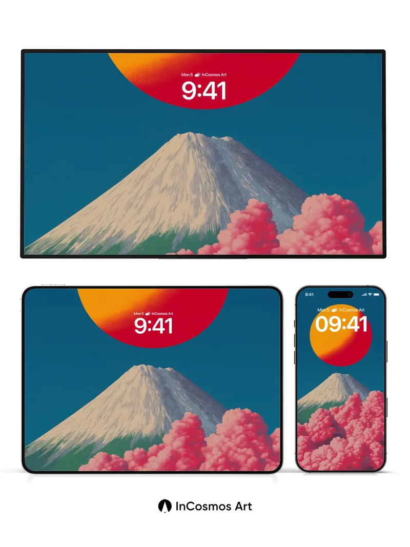 Crimson Clouds Wallpaper with Volcanic Sun