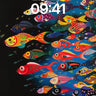 Electric Abyss Wallpaper with Neon Fish Swarm wallpaper for iPhone, iPad & Mac