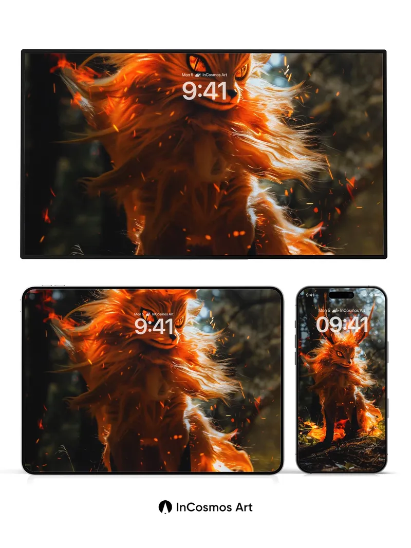 Blazing Fox Wallpaper with Ember Whispers