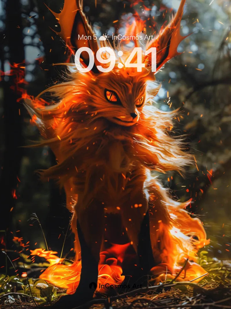 Blazing Fox Wallpaper with Ember Whispers