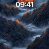 Crimson Moonlight Wallpaper with Shadowed Peaks wallpaper for iPhone, iPad & Mac