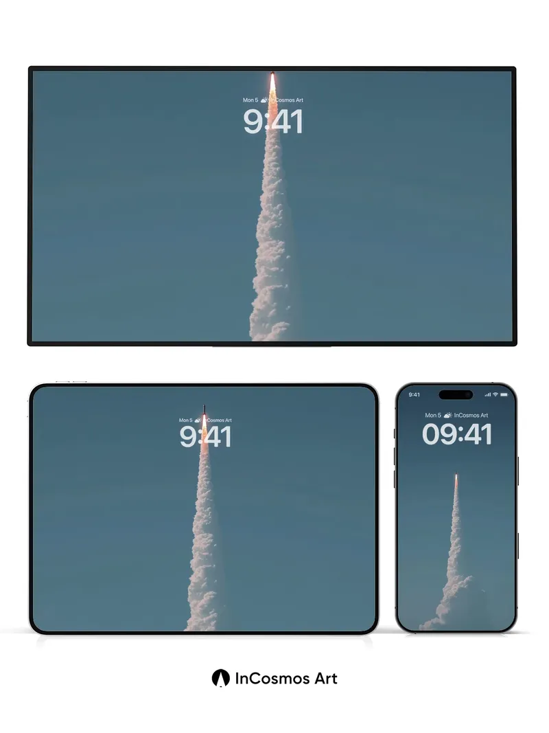 Ascendant Flame Wallpaper with Skyward Trail
