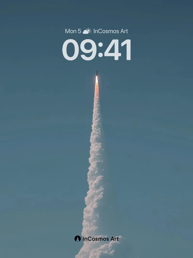 Ascendant Flame Wallpaper with Skyward Trail