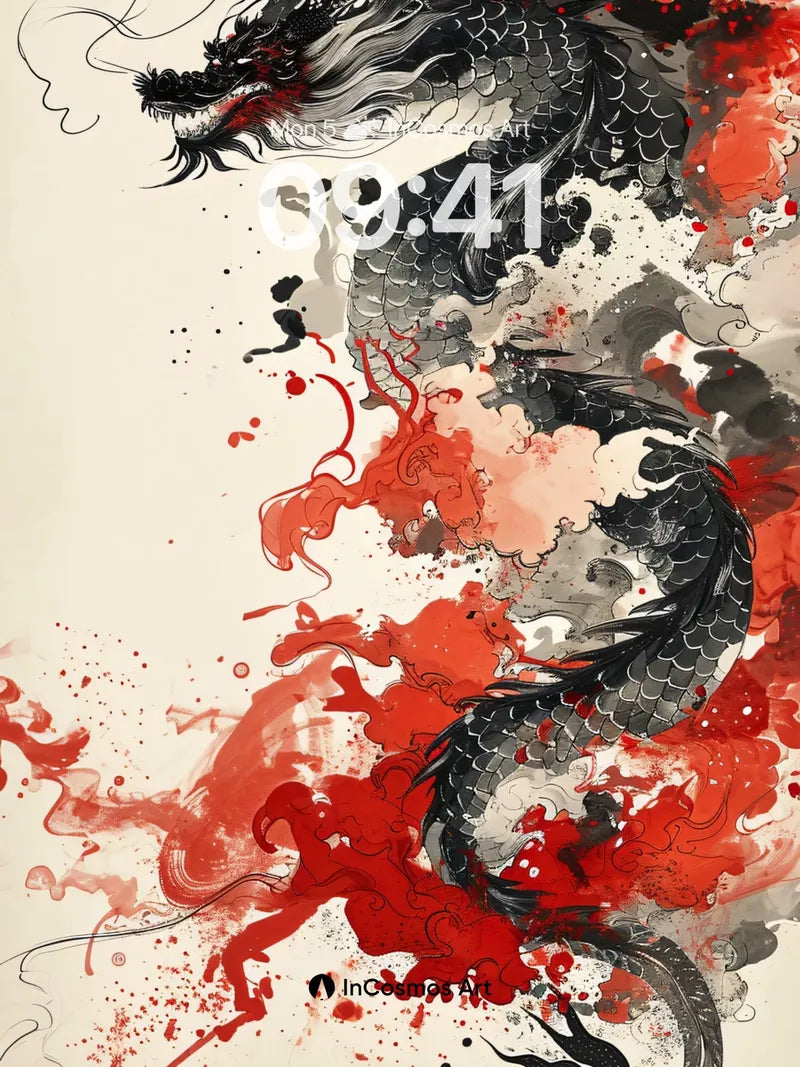 Inkstorm Dragon Wallpaper with Bloodfire Veins