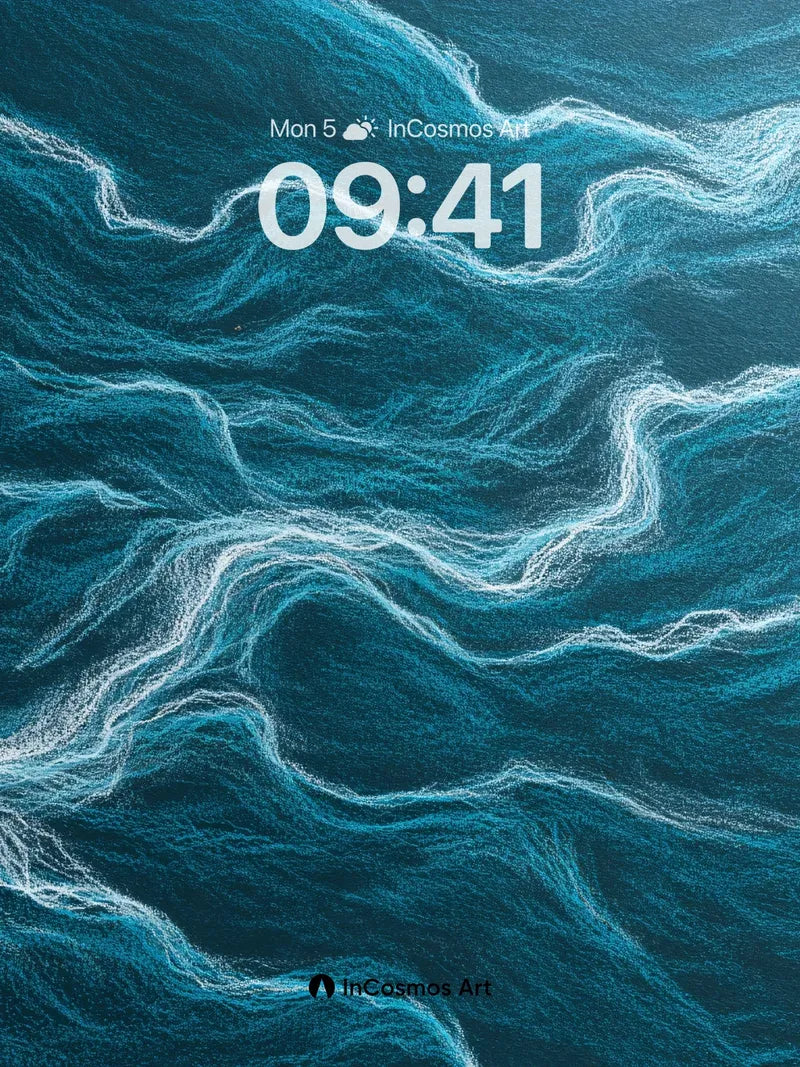 Deep Currents Wallpaper with Silver Veins wallpaper for iPhone, iPad & Mac