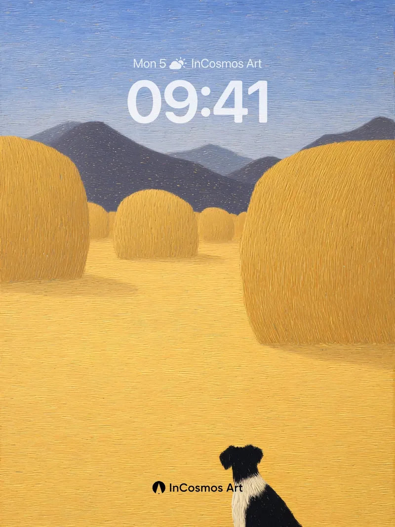 Serenity in Golden Fields Wallpaper with Silent Watcher