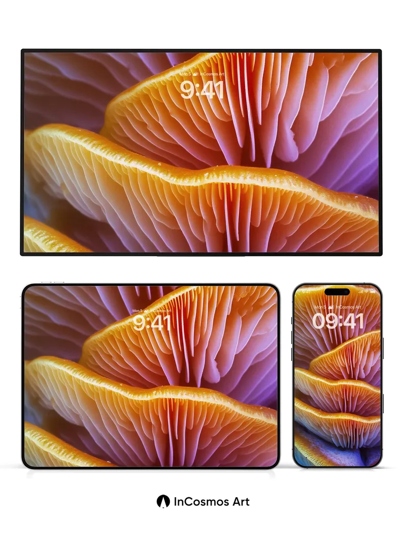 Luminous Gills Wallpaper with Living Light