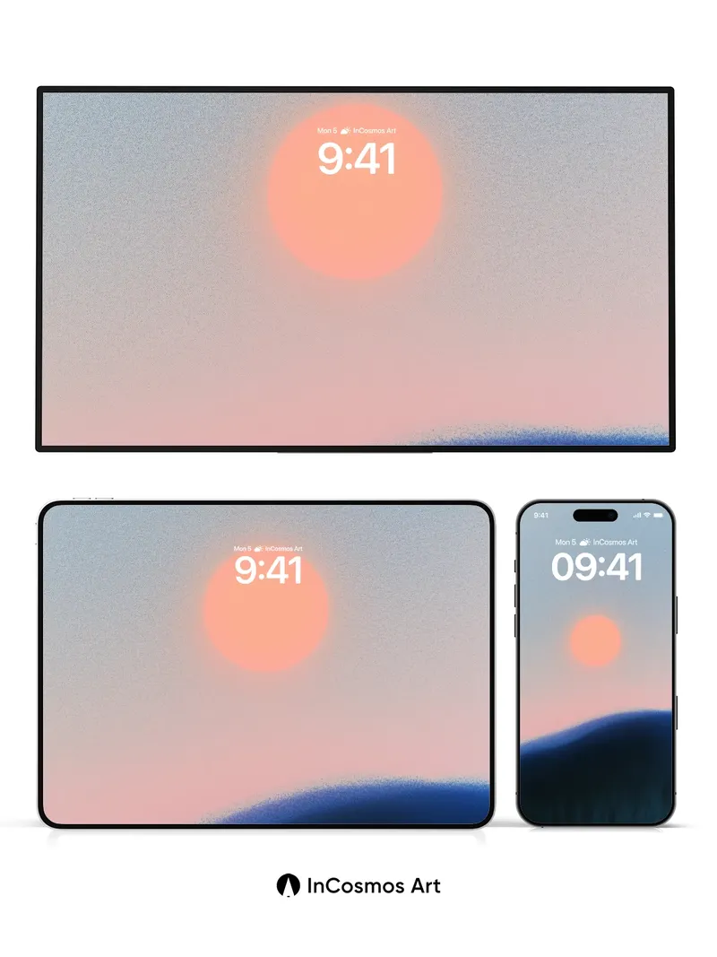 Serene Horizon Wallpaper with Soft Gradient Hues