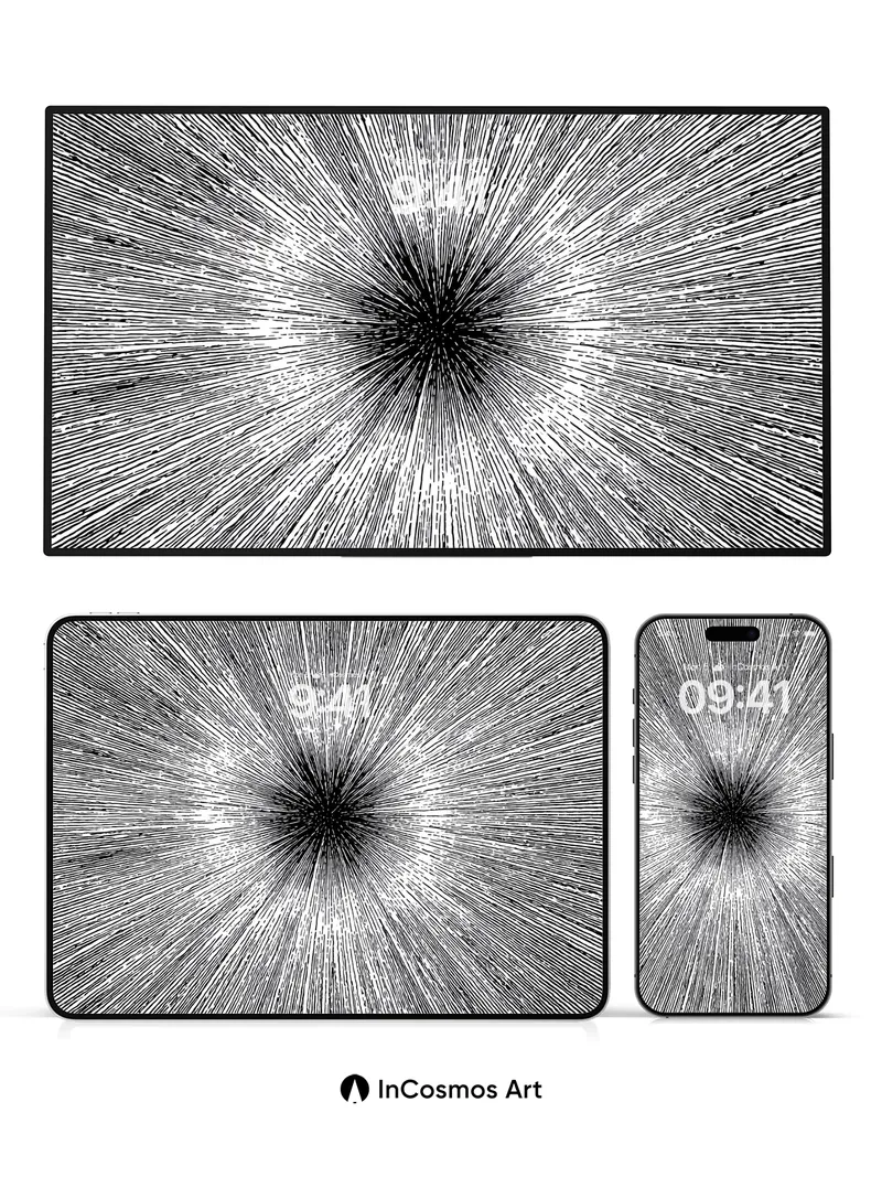 Cosmic Burst Wallpaper with Radiant Lines