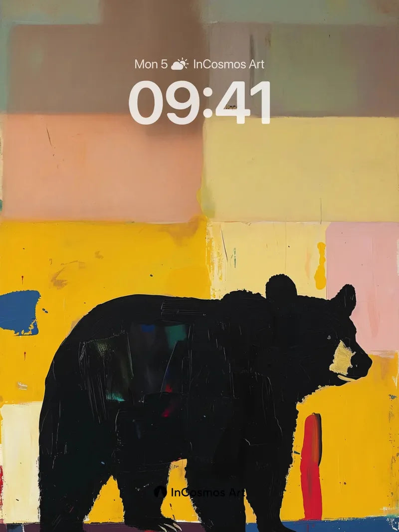 Silhouetted Bear Wallpaper with Color Field Echoes wallpaper for iPhone, iPad & Mac