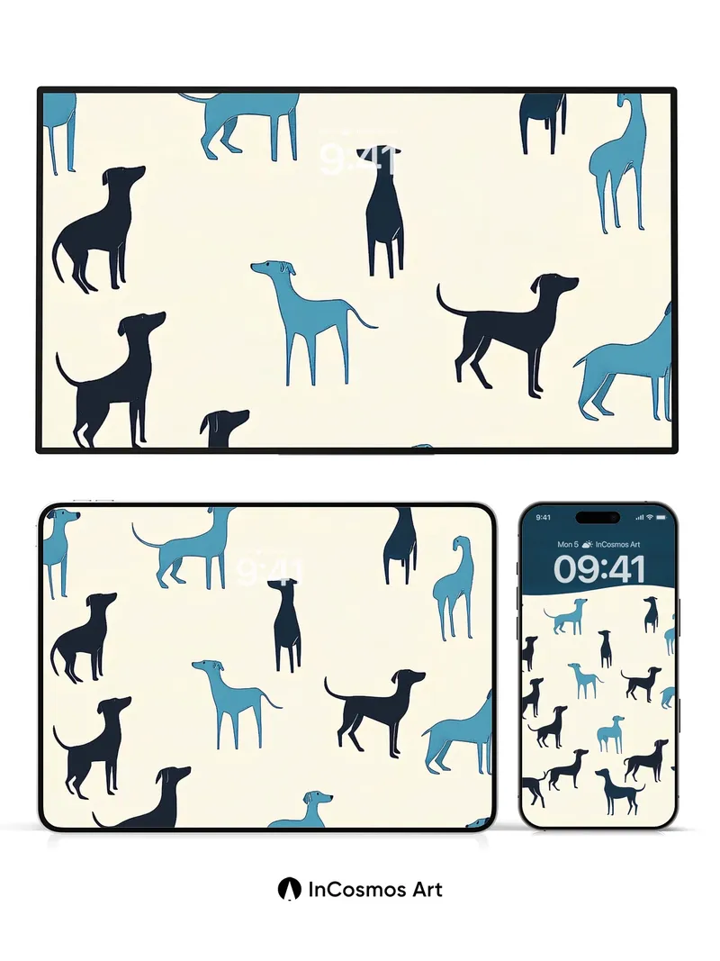 Whispering Canine Wallpaper with Midnight Silhouettes