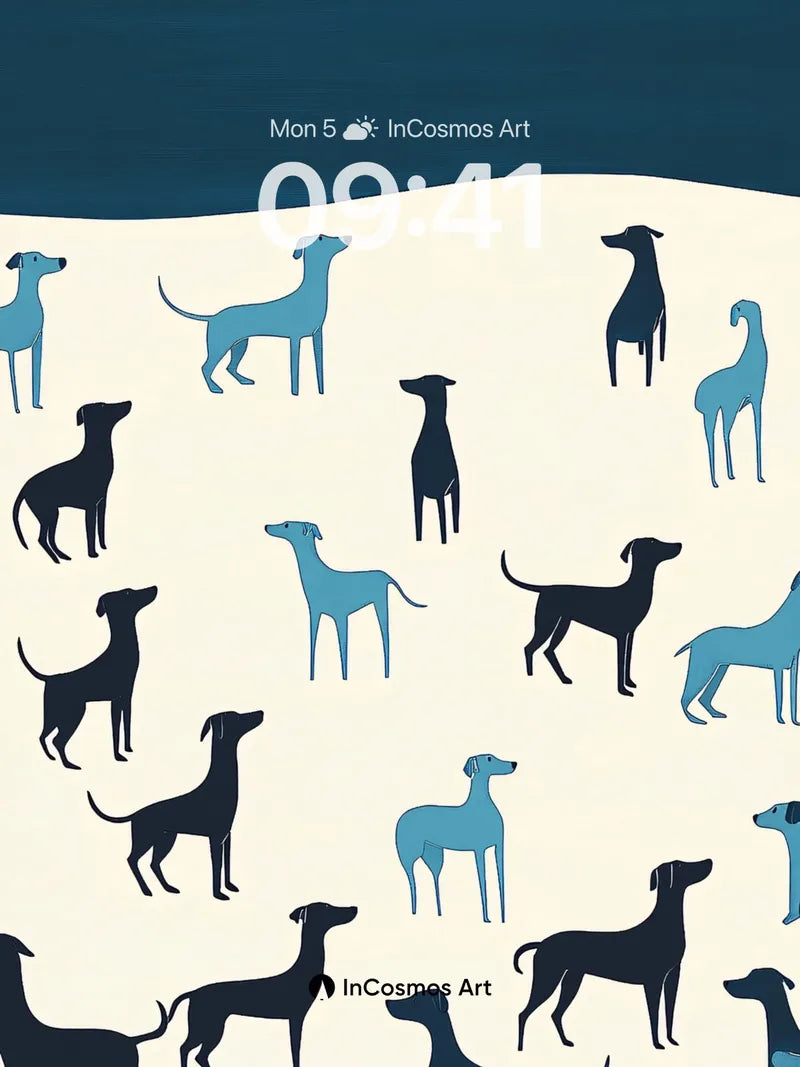 Whispering Canine Wallpaper with Midnight Silhouettes