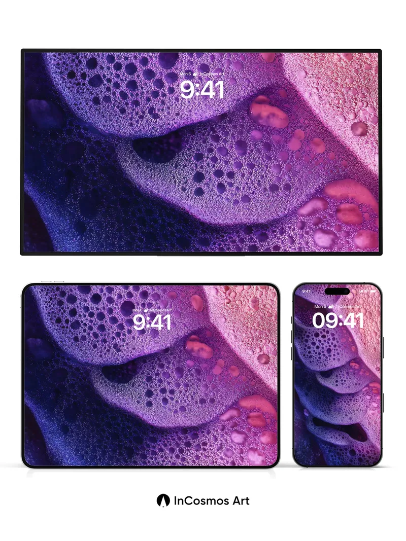 Luminous Foam Wallpaper with Pulse of Color