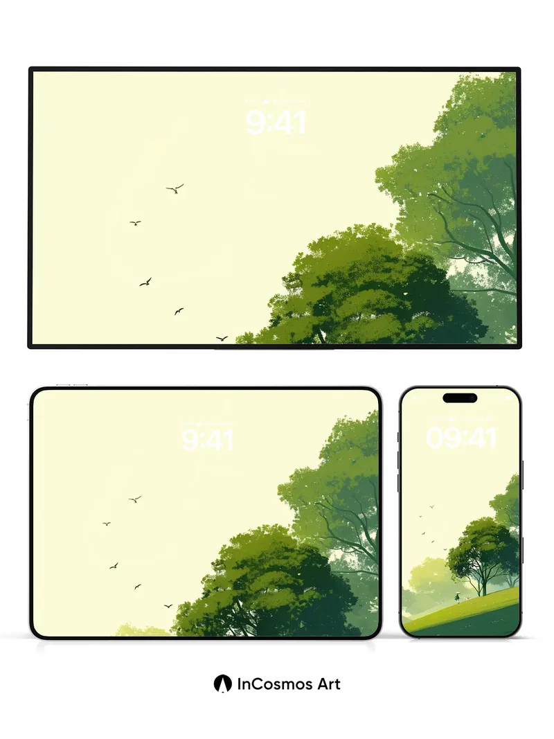 Serenity Slope Wallpaper with Canopy Whispers