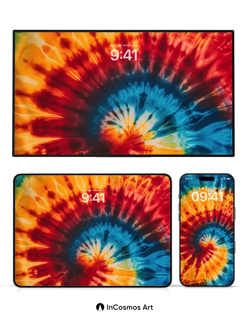 Fiery Spiral Wallpaper with Cosmic Breath