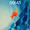 Solitary Orange Wallpaper with Deep Blue Currents wallpaper for iPhone, iPad & Mac