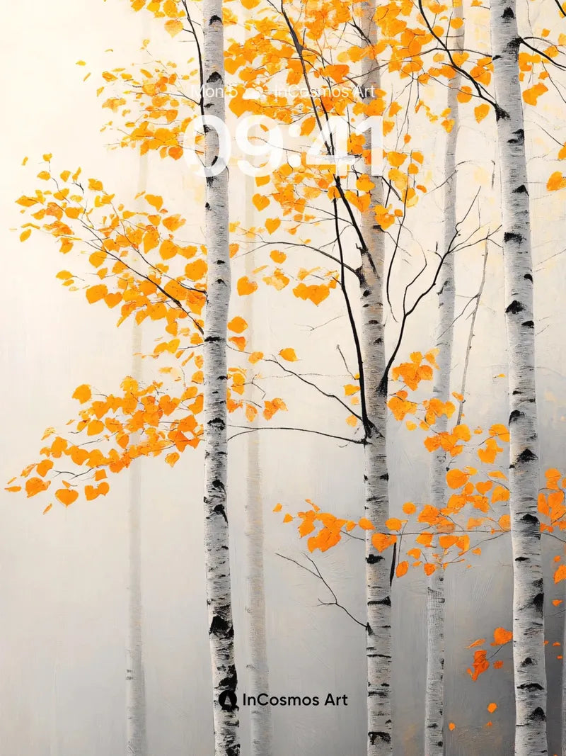 Golden Hush Wallpaper with Whispering Birches