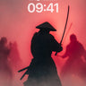 Crimson Shadow Wallpaper with Samurai Silhouette wallpaper for iPhone, iPad & Mac