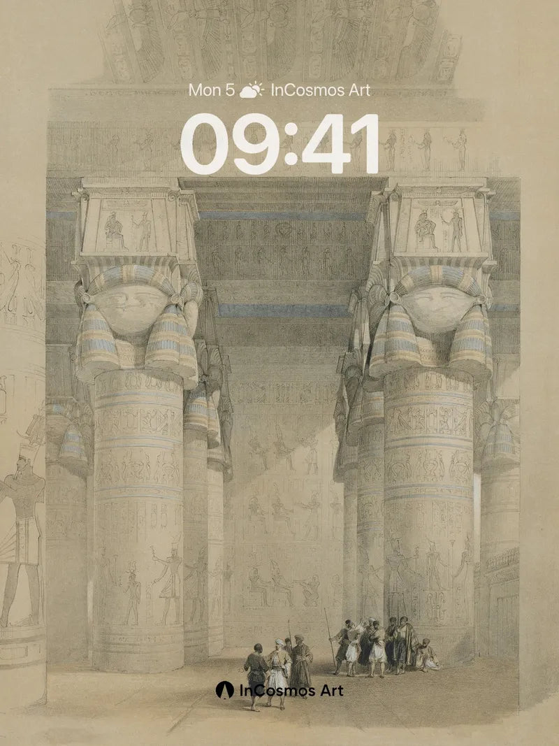 Echoes of Stone Wallpaper with Hieroglyphic Whispers