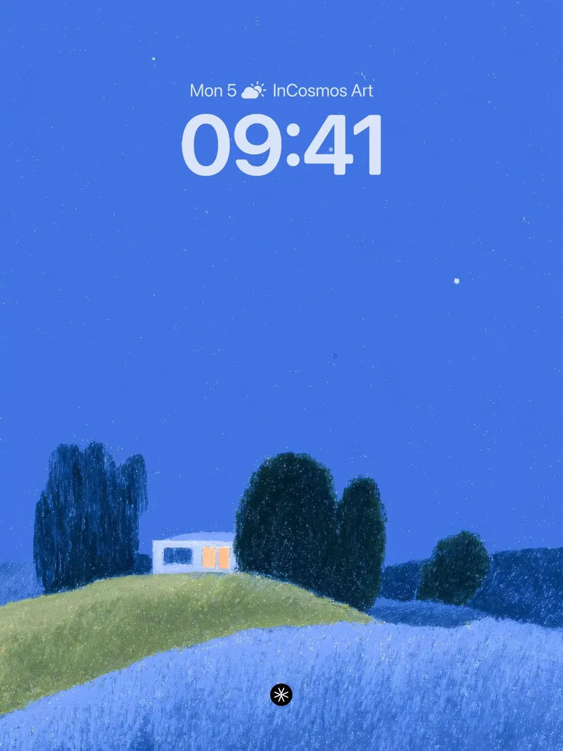 Starry Night Cottage Wallpaper Serenity wallpaper for iPhone, iPad & Mac