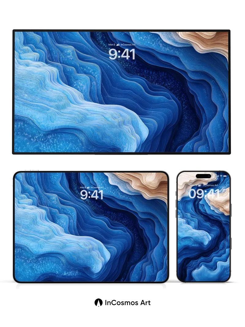 Deep Currents Wallpaper with Agate Veins