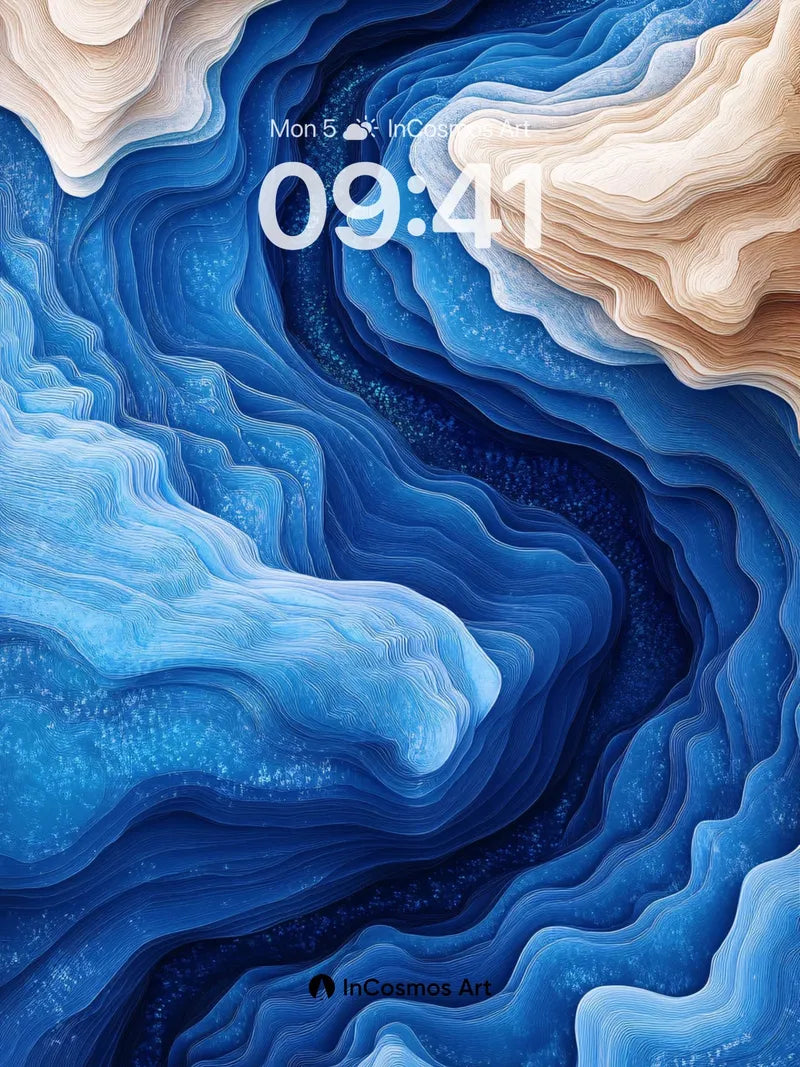 Deep Currents Wallpaper with Agate Veins