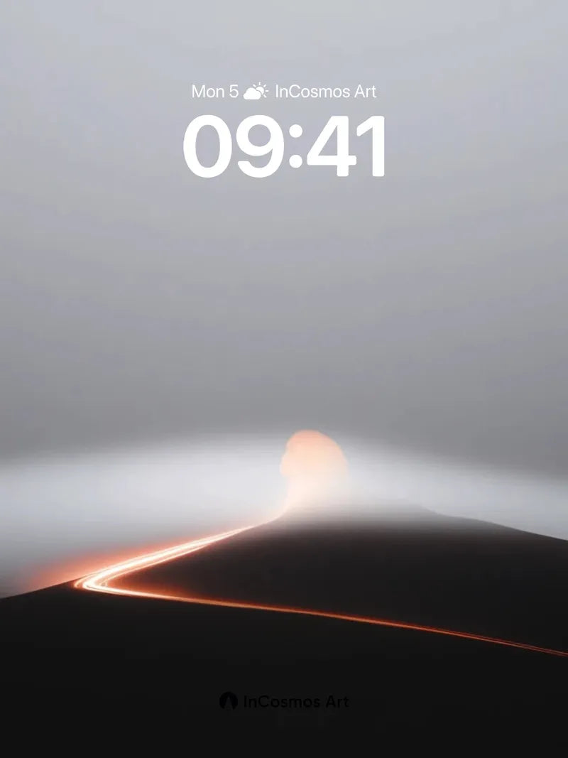 Luminous Ridge Wallpaper with Ethereal Veil