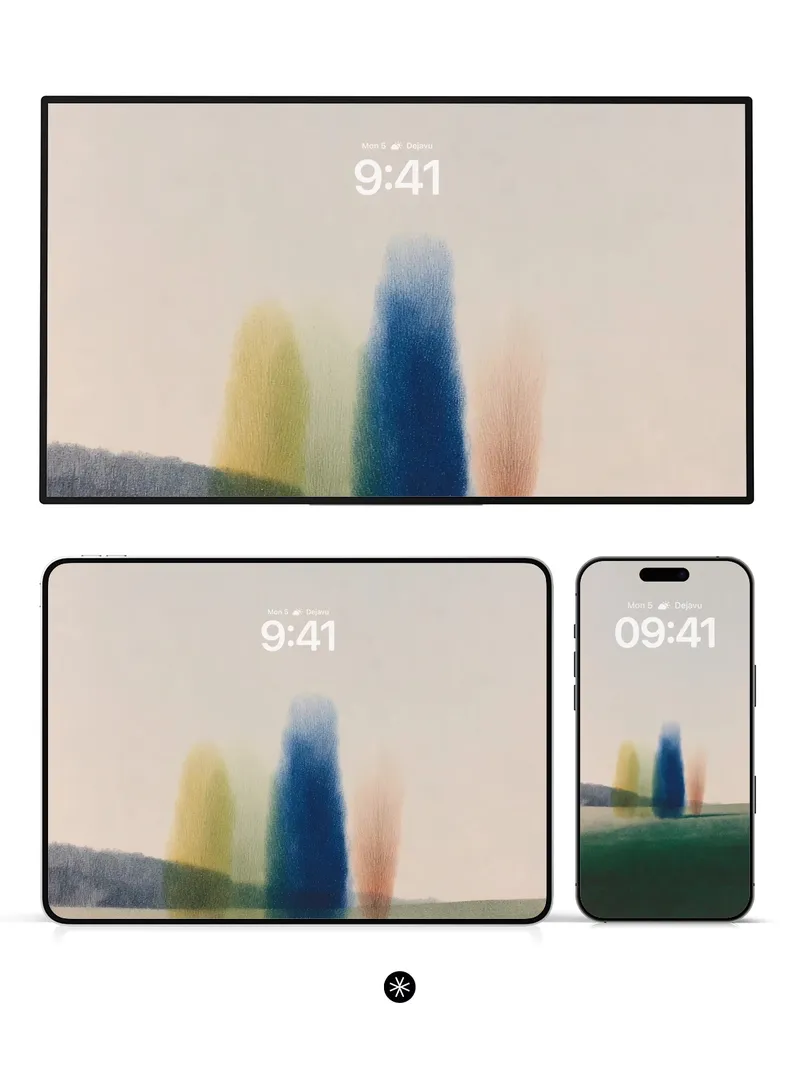 Ethereal Gradient Trees Wallpaper