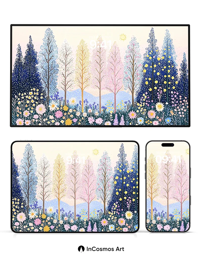 Whispering Grove Wallpaper with Starlight Canopy