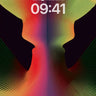 Neon Fractal Wallpaper with Hidden Silhouettes wallpaper for iPhone, iPad & Mac