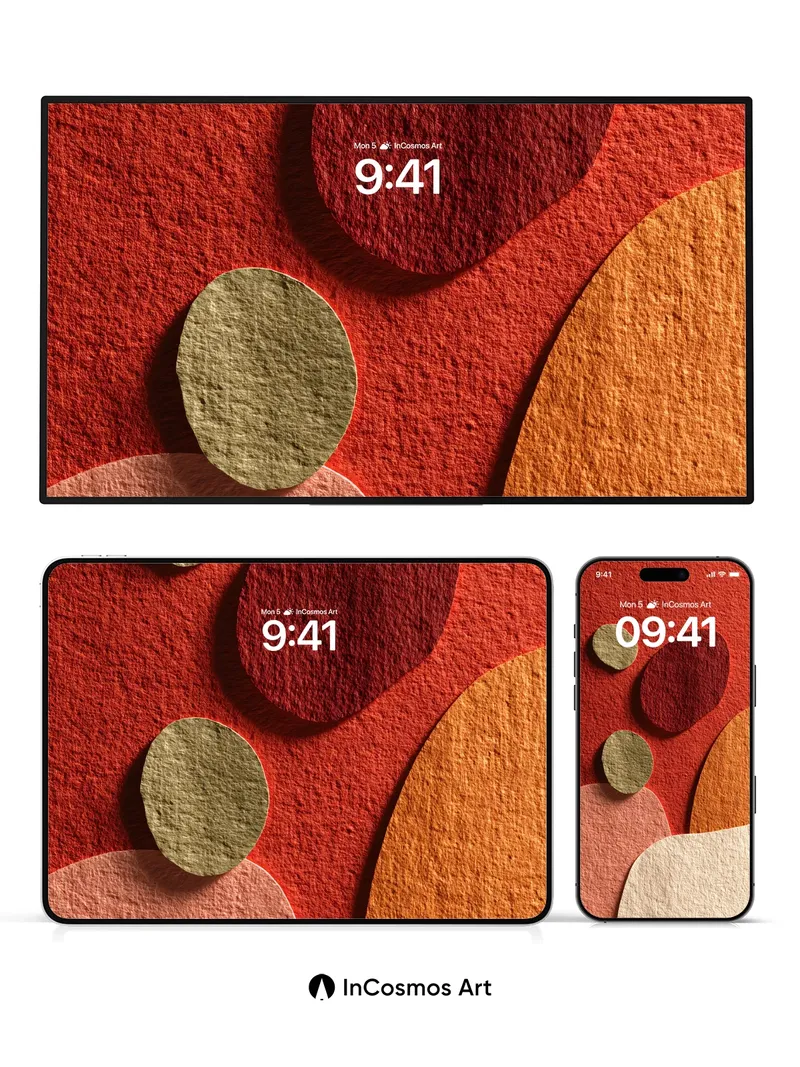 Earthy Hush Wallpaper with Textured Circles