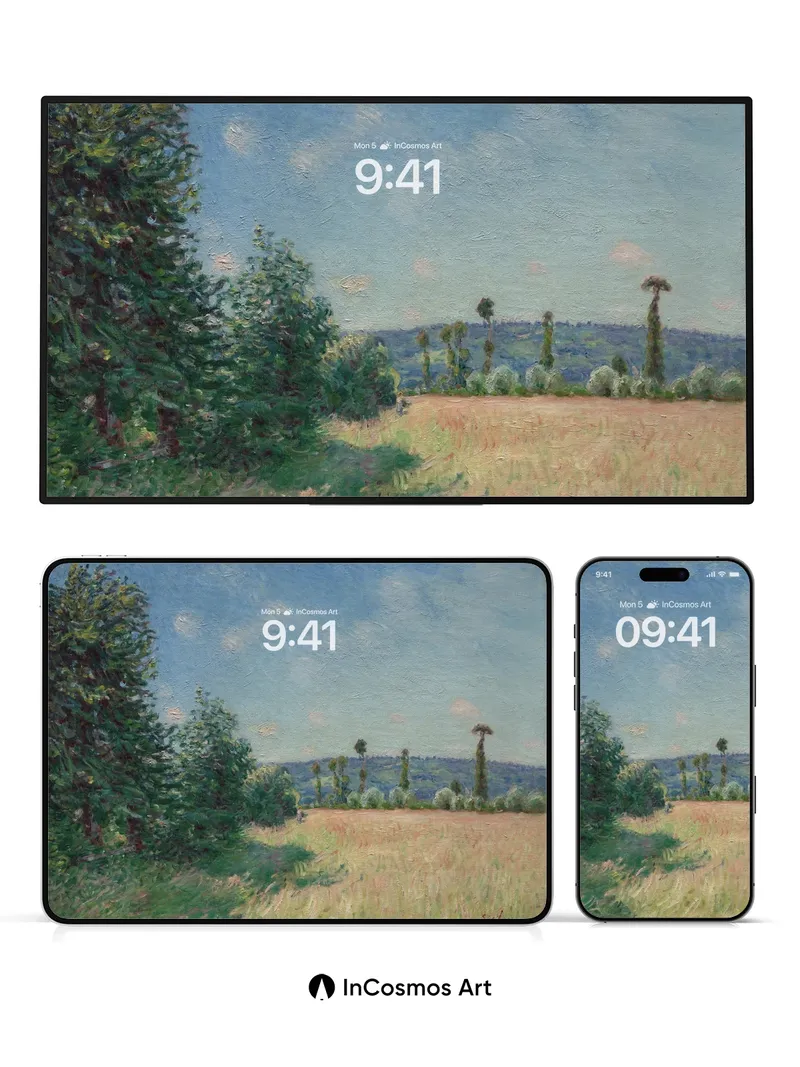 Golden Hush Wallpaper with Sunlit Fields