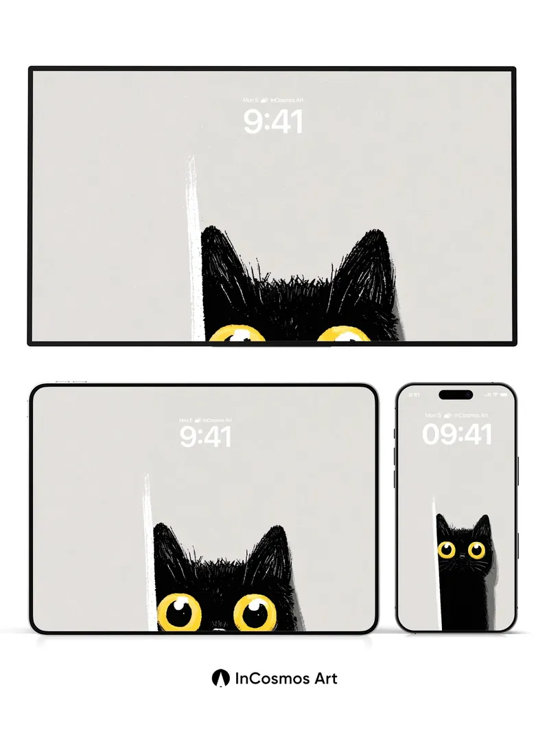 Whispering Shadow Wallpaper with Golden Eyes