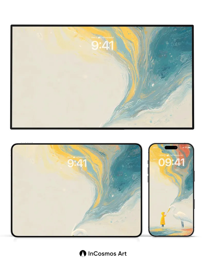 Whispering Sky Wallpaper with Painted Clouds