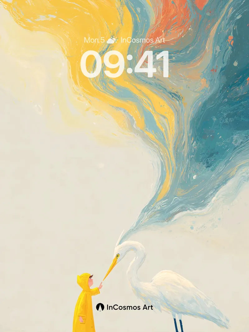 Whispering Sky Wallpaper with Painted Clouds