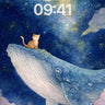 Stellar Whispers Wallpaper with Feline Voyager wallpaper for iPhone, iPad & Mac