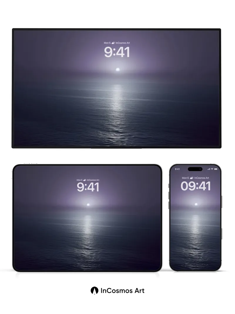 Lunar Hush Wallpaper with Silent Reflections