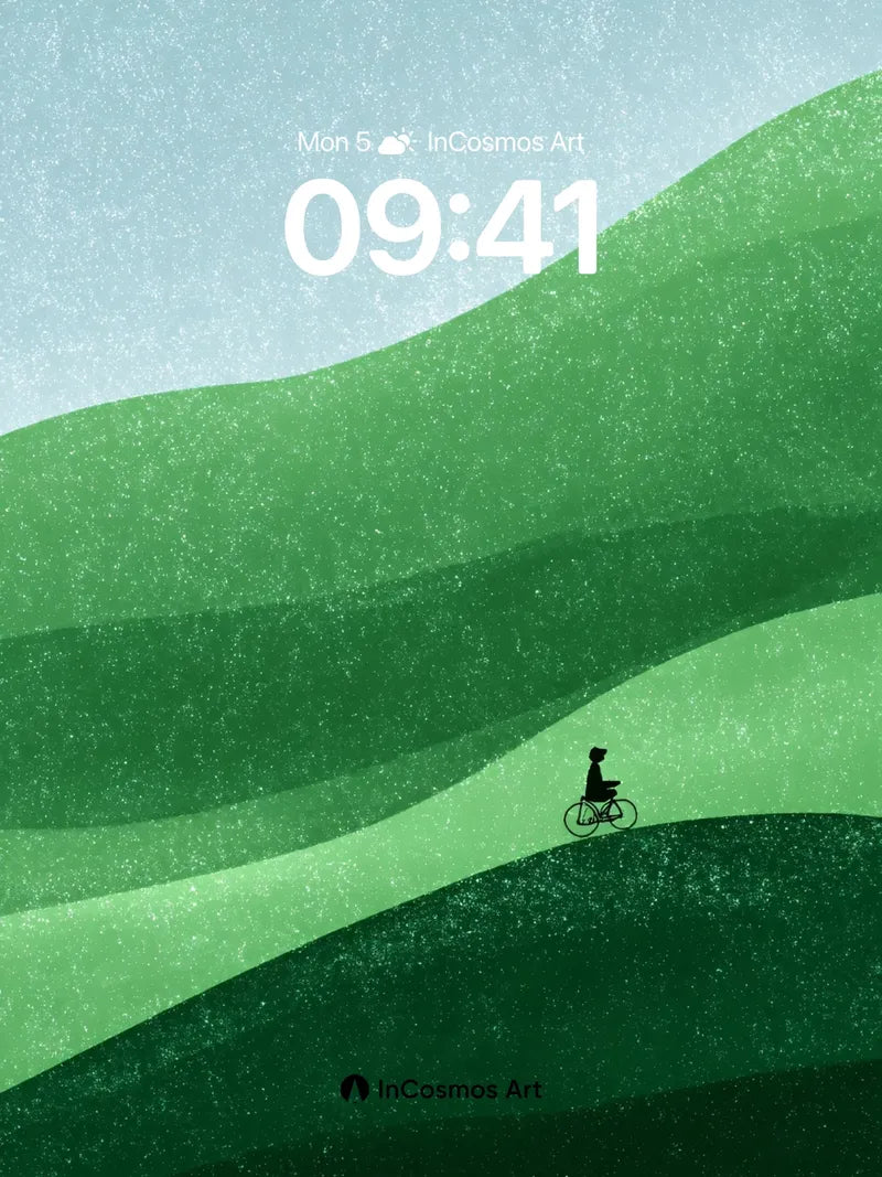 Serenity Ridge Wallpaper with Silent Cyclist