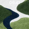 Serene Riverflow Wallpaper with Textured Greens wallpaper for iPhone, iPad & Mac