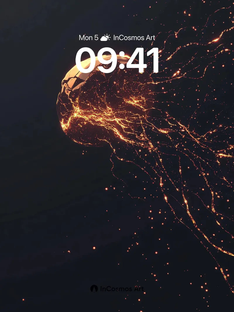 Luminous Abyss Wallpaper with Fractal Veins