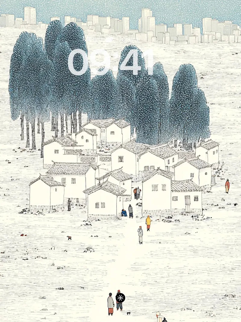 Rural Serenity Village Wallpaper