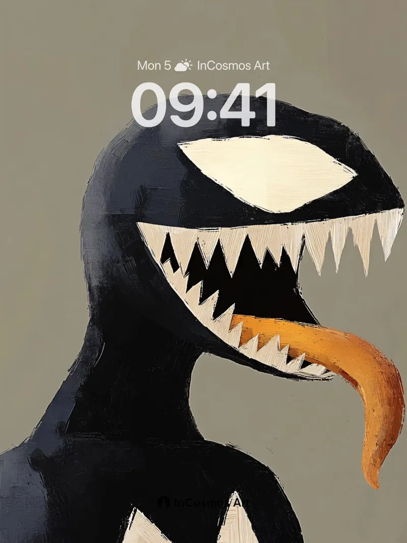 Surreal Penguin Wallpaper with Venomous Smile