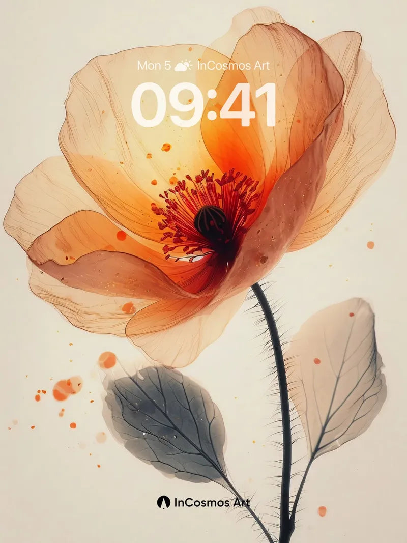 Crimson Hush Wallpaper with Ethereal Petals wallpaper for iPhone, iPad & Mac