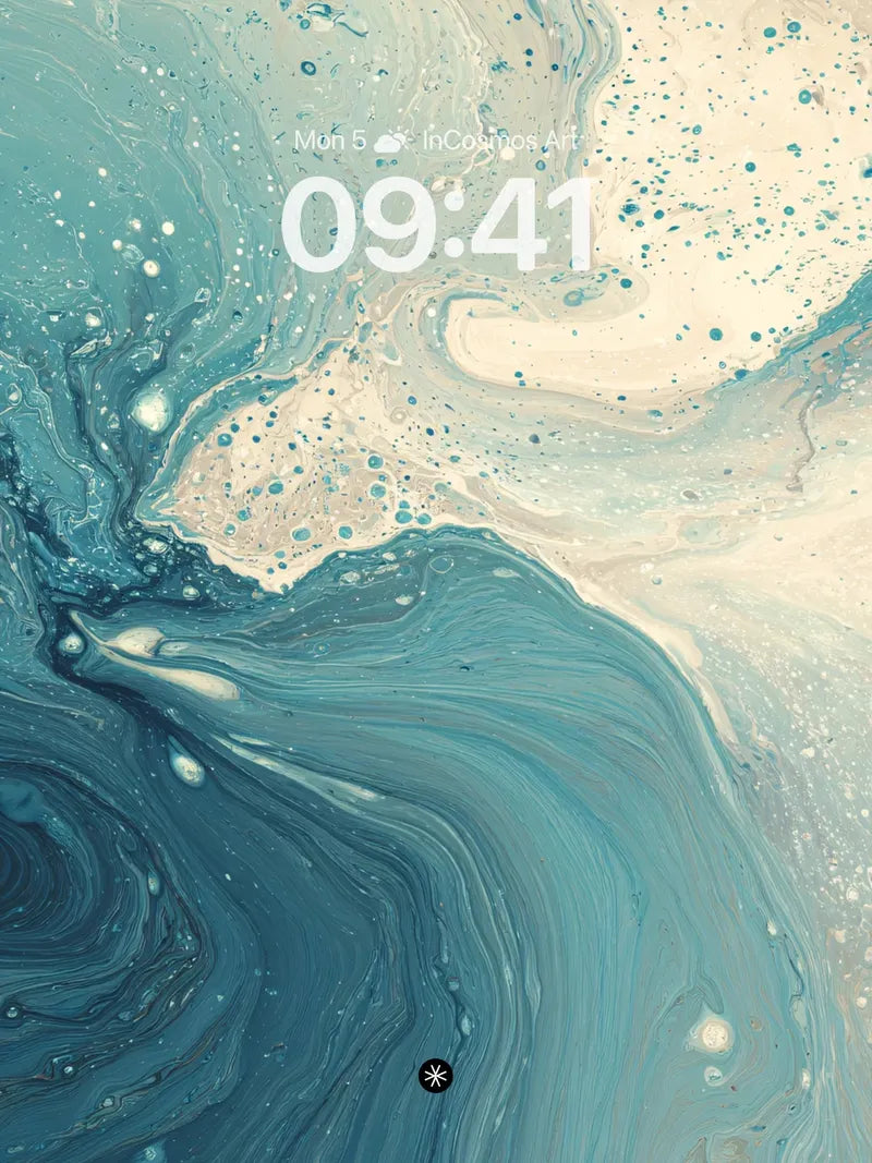 Fluid Serenity Wallpaper with Iridescent Swirls wallpaper for iPhone, iPad & Mac