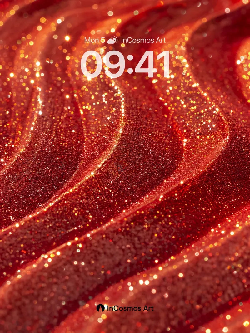 Luminous Ember Wallpaper with Liquid Sparkle wallpaper for iPhone, iPad & Mac