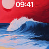 Crimson Tide Wallpaper with Hokusai Wave Echo wallpaper for iPhone, iPad & Mac