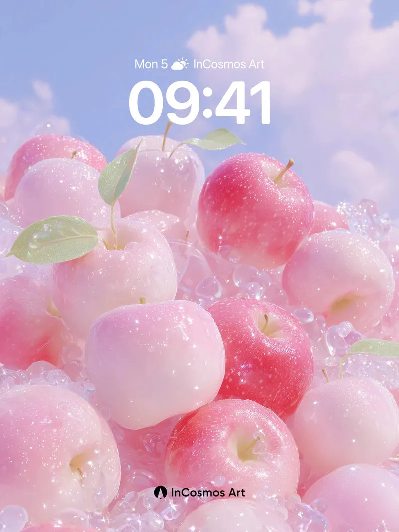 Gleaming Apple Bloom Wallpaper with Crystal Dew