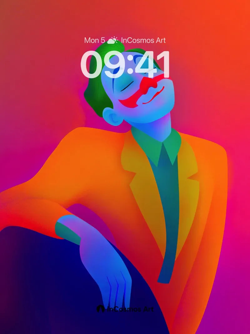 Neon Serenity Wallpaper with Joker's Smile