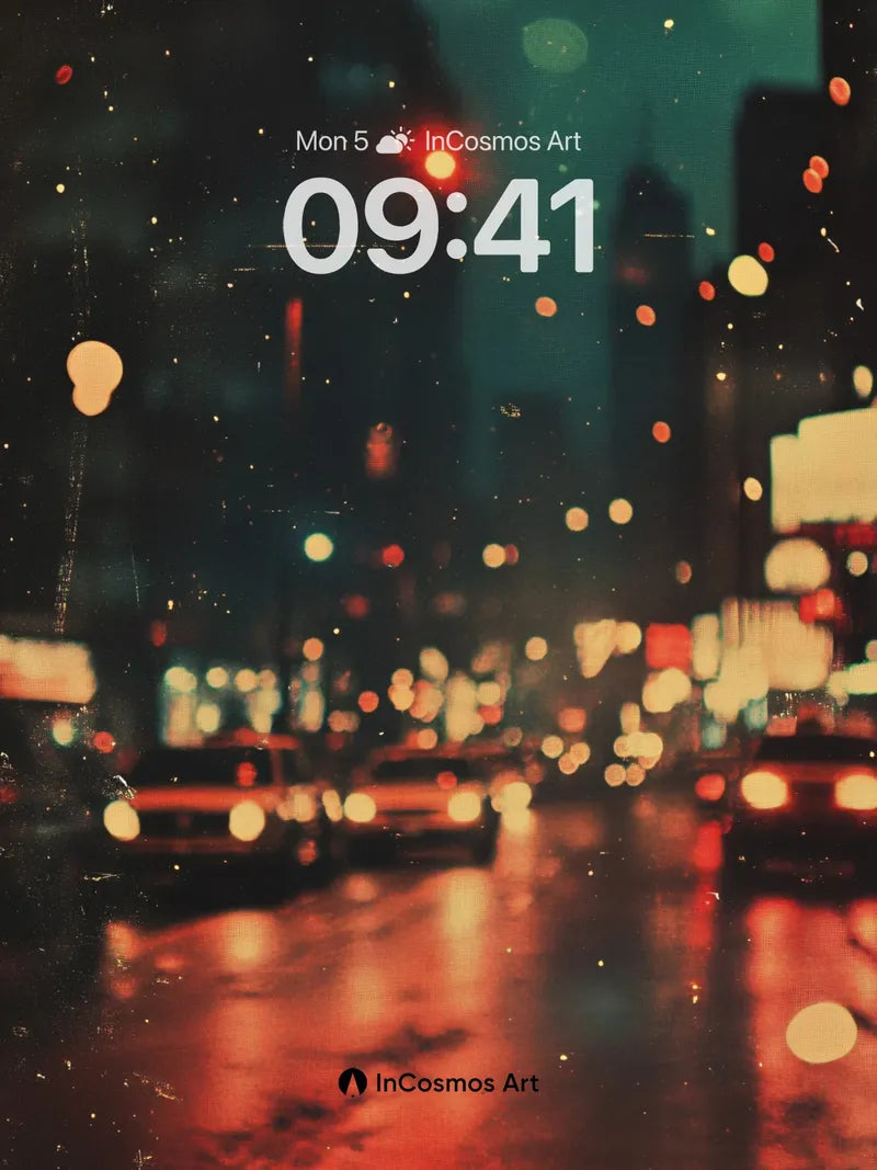 Neon Rain Wallpaper with City Pulse